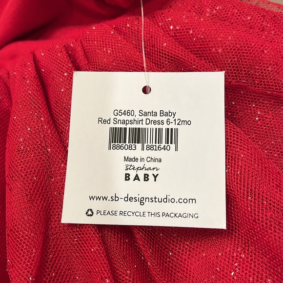 Stephan Baby "Santa Baby" Red Snapshirt Dress/NWT/6-12M - Picture 10 of 12